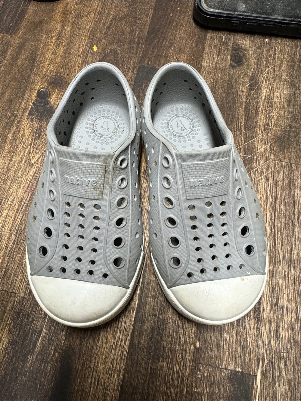 Native Kids Slip-On Water Shoes in Light Gray